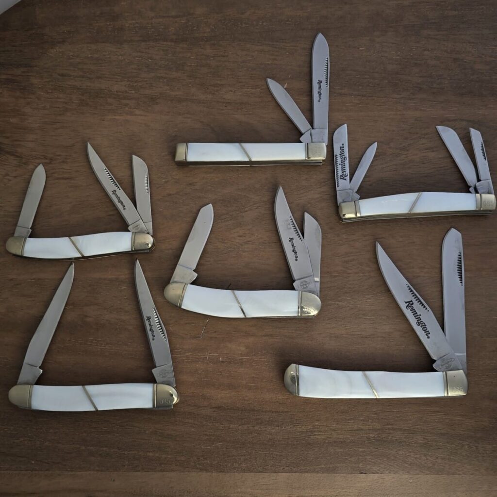 Remington #085 White MOP Collectors Series (set of 6) SN 85 knife for sale