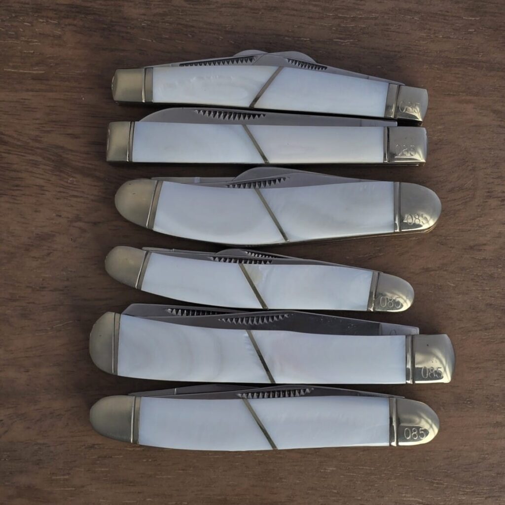 Remington #085 White MOP Collectors Series (set of 6) SN 85 knife for sale