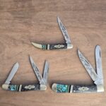 Kissing Crane Set of 3 Limited Edition Serialized Slip Joint Knives knives for sale