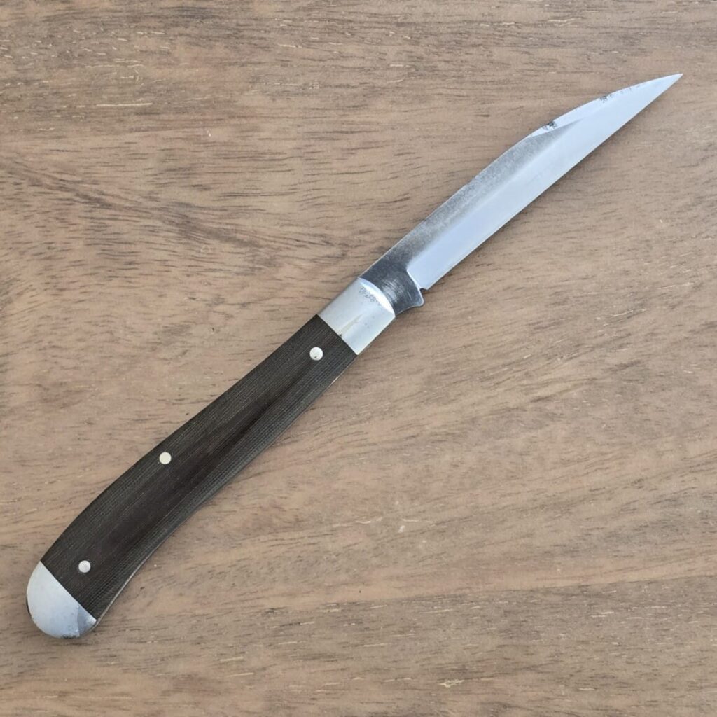 Northwoods by Great Eastern Cutlery Hawthorn Jack OD Green Linen Micarta NW14DJ002 (please note aged patina) – gallery image 4