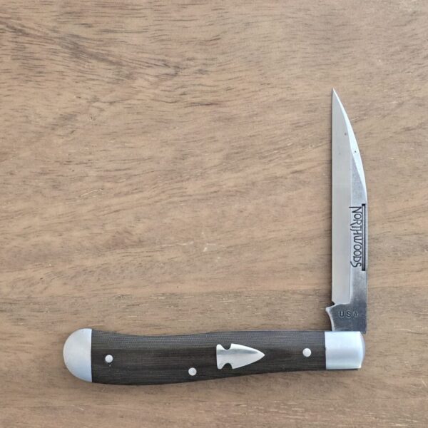 Northwoods by Great Eastern Cutlery Hawthorn Jack OD Green Linen Micarta NW14DJ002 (please note aged patina) – gallery image 1