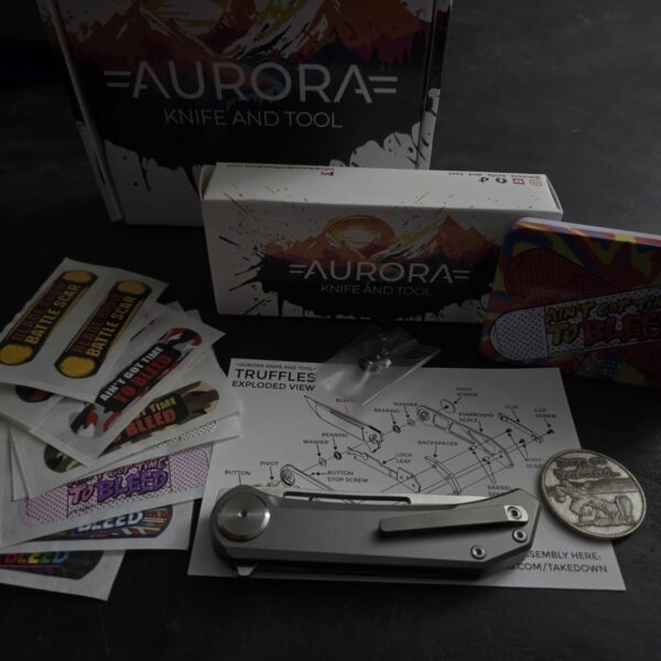 Aurora Knife and Tool Truffles in S35VN + Gray Titanium
