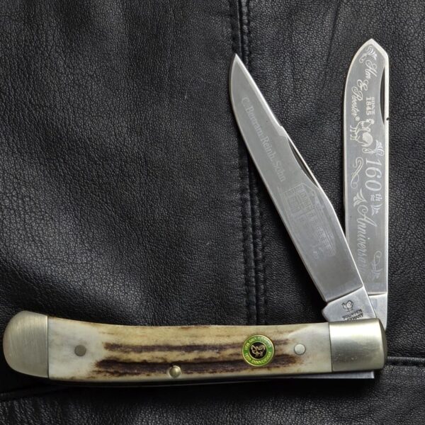 Vintage German Folding Knife Hen & Rooster/ Bertram312-DS/160 Stag – gallery image 1