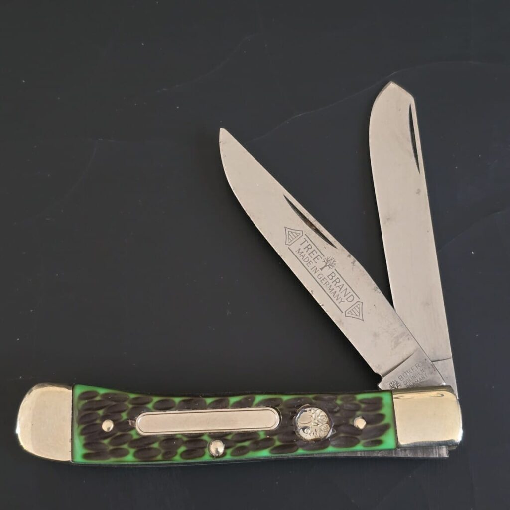 Vintage German Folding Knife Boker Green Jigged Bone USED – gallery image 5