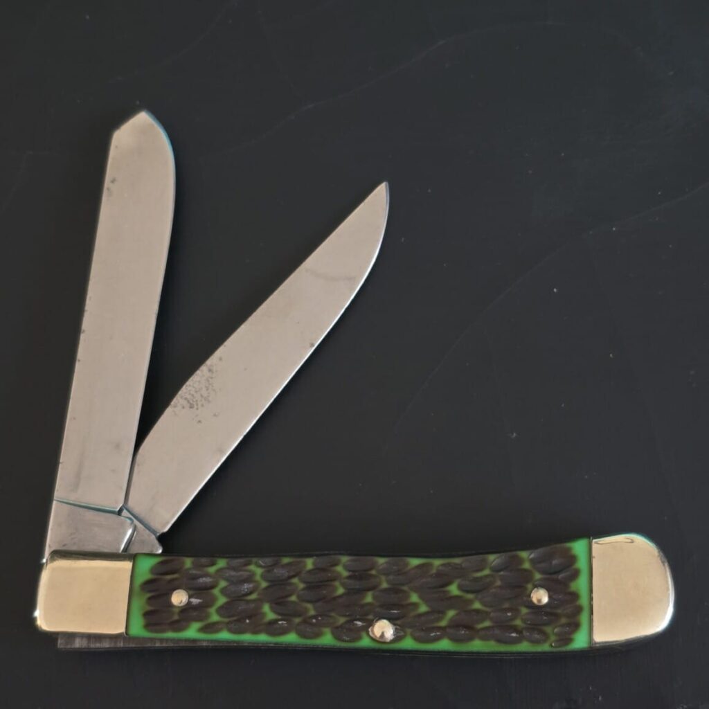 Vintage German Folding Knife Boker Green Jigged Bone USED – gallery image 8