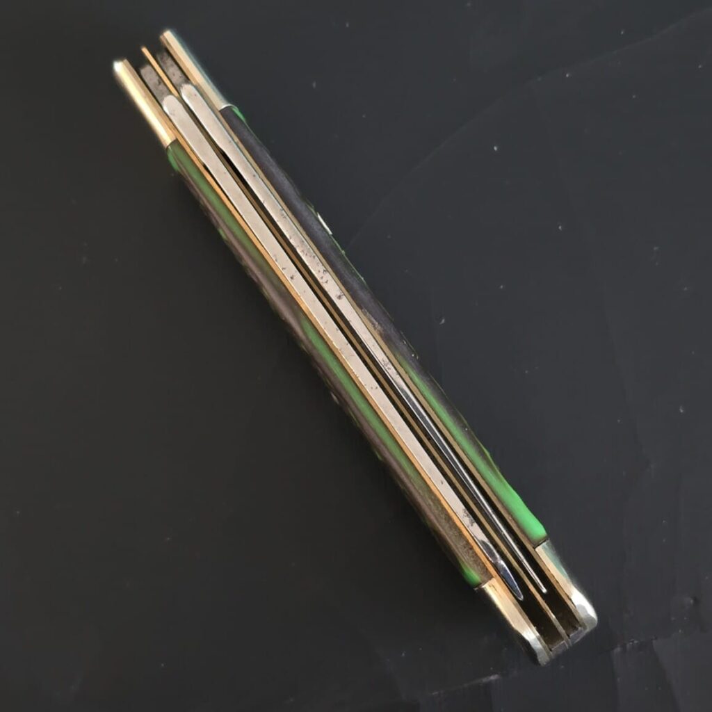 Vintage German Folding Knife Boker Green Jigged Bone USED – gallery image 3