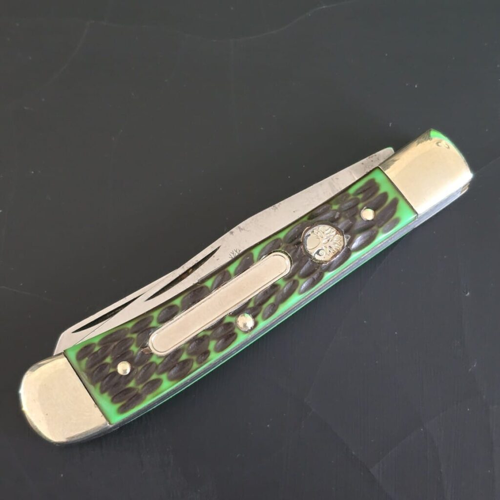 Vintage German Folding Knife Boker Green Jigged Bone USED – gallery image 6