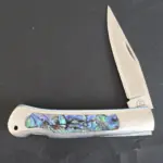 Kissing Crane Genuine Abalone and Stainless Pocket Knife knife for sale