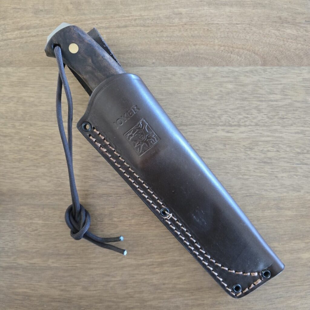 Joker Hunting Knife Nomad CN125 in Böhler N695 Steel, Black Leather Sheath and Walnut Wood Handle – gallery image 4
