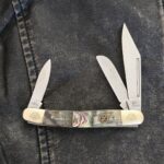 Frost Cutlery Stockman in Ox Horn and Abalone knives for sale