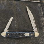 Vintage Schrade Walden NY USA 708 in Black Jigged USED knives for sale