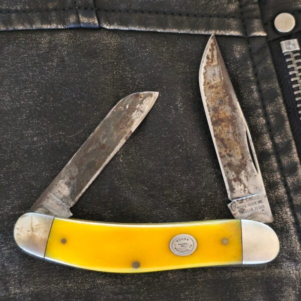 Moore Maker Matador TX 204 in Yellow Smooth Bone USA Heavily Used, cracked scale – gallery image 1