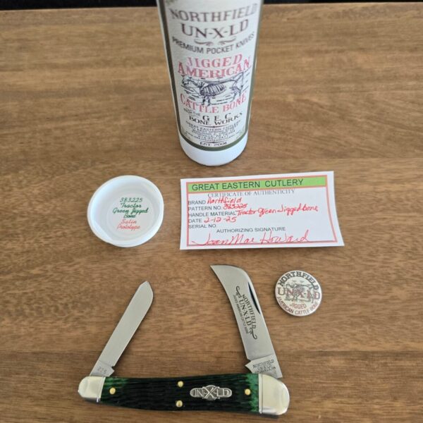 Great Eastern Cutlery #383225 Tractor Green Jigged Bone PROTOTYPE – gallery image 1