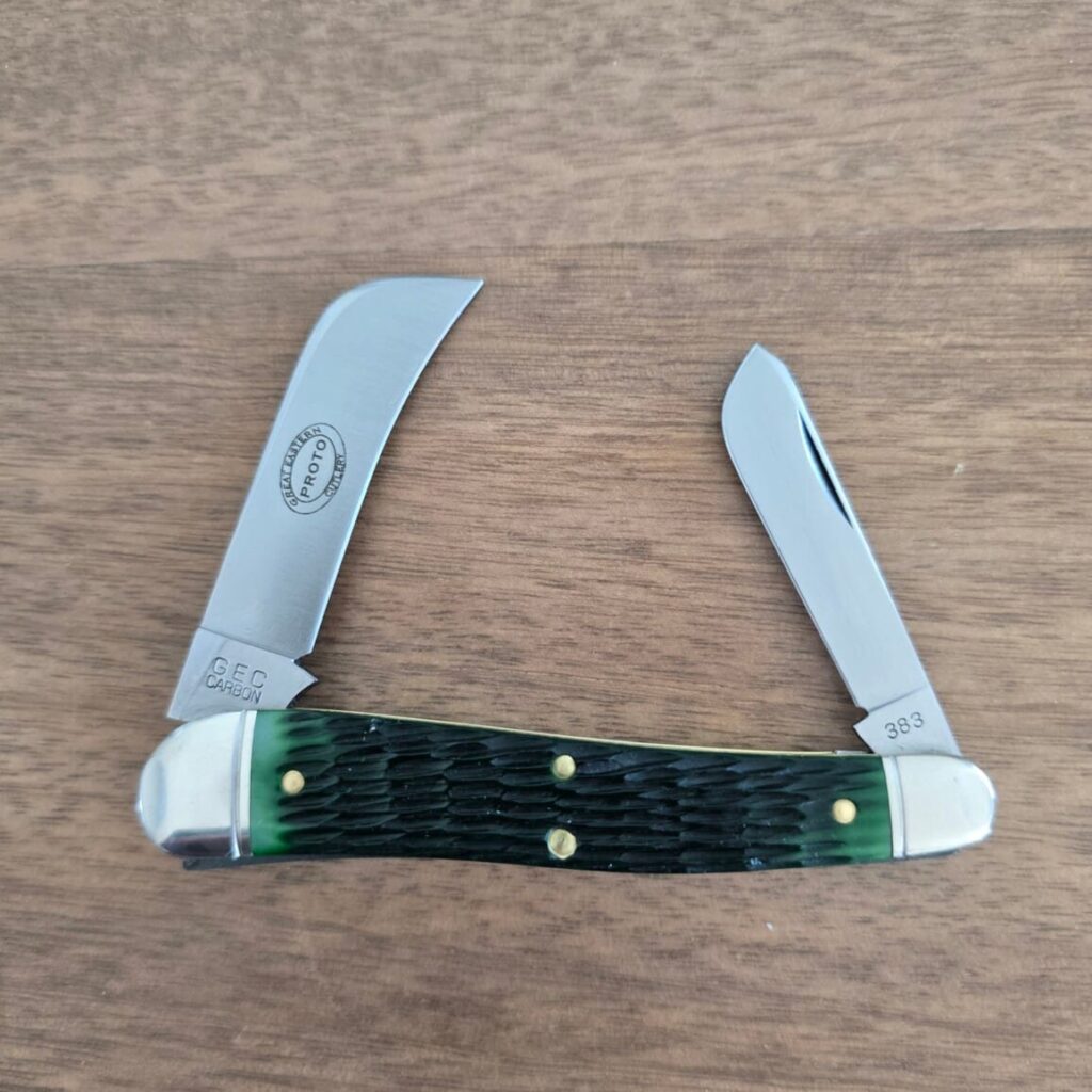 Great Eastern Cutlery #383225 Tractor Green Jigged Bone PROTOTYPE – gallery image 5