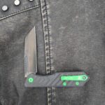 Heretic Jinn DLC Toxic Green Hardware Carbon Fiber H013-6A-CFTX knife for sale