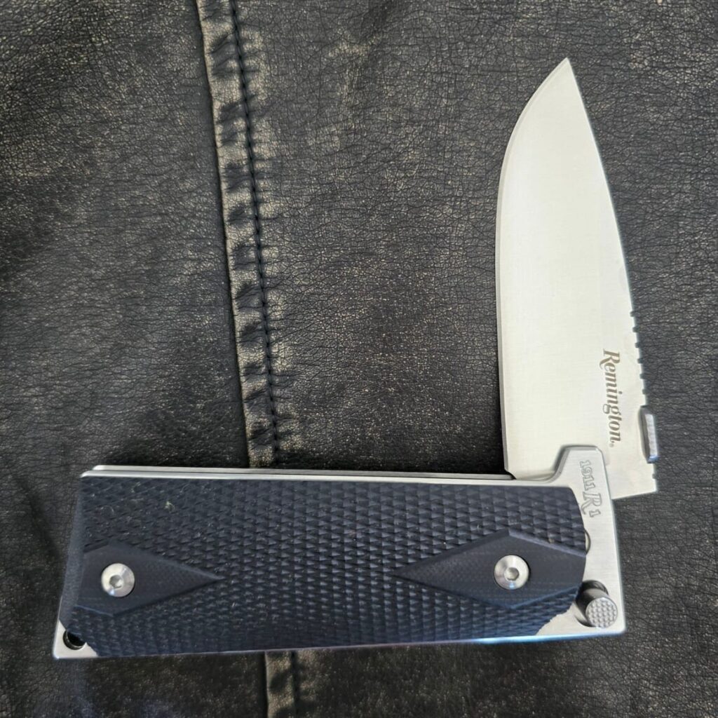 Remington 1911R1 Standard Folding Knife Satin Polished 440C Blade and Black G10 Grips knife for sale