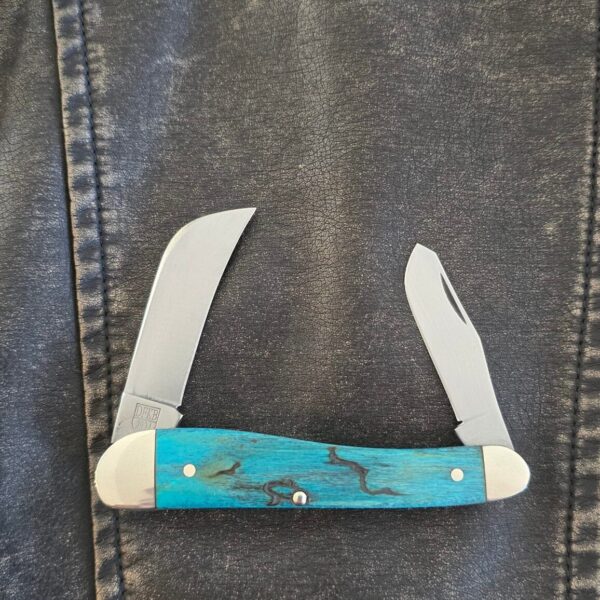 Titusville Cutlery Rooster Comb Teal Lightning Wood by Daniels 03/2025 (1 of 15)