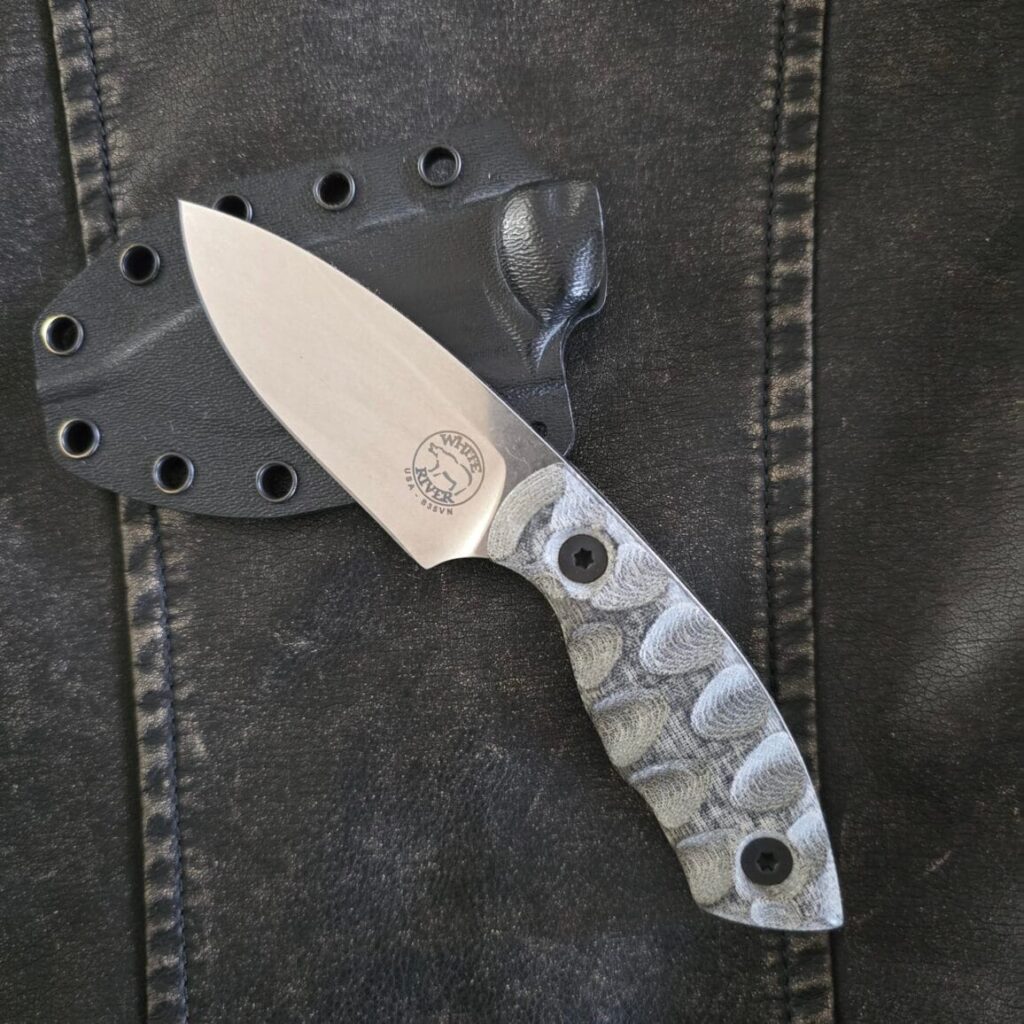 White River GTI 3 Black and OD Green Linen Micarta Stone Washed S35VN WRGTI3-LBO – gallery image 3