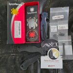 Spyderco PM 2 CPM S45vn with Custom Scales, Clip, and other pictured accessories included C81GPBK2