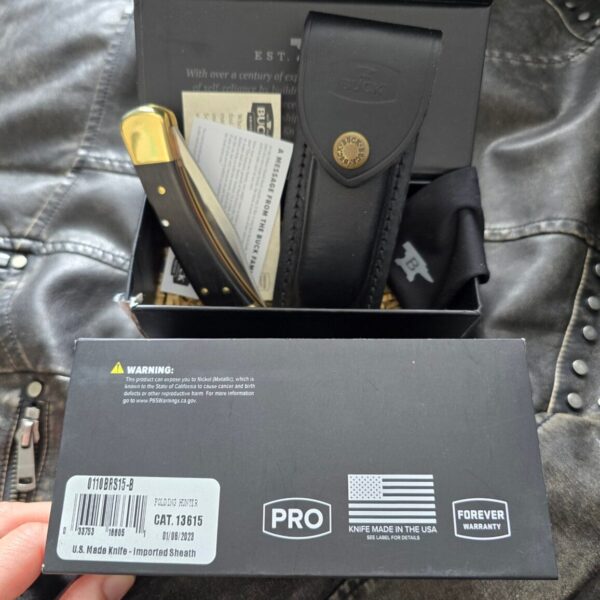 Buck 110 Folding Hunter Knife - Ebony  ELMAX 0110BRS15-B