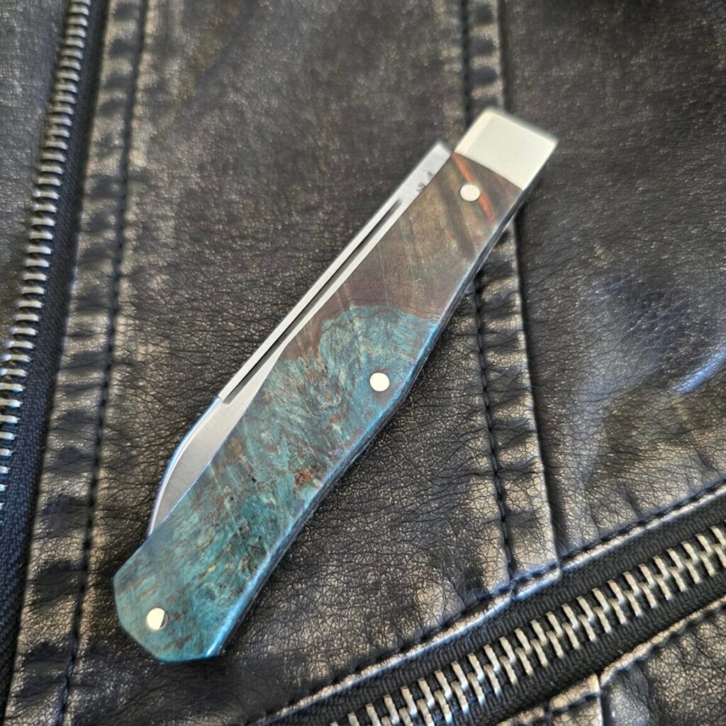 Titusville Cutlery Lexingtonian in Green Maple Burl and 1095 Carbon by Daniels 03/2025 (1 of 15) – gallery image 2