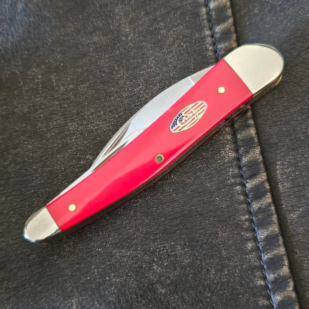 Case XX USA American Workman Red Synthetic Smooth Seahorse Whittler 4355 WH SS No 13457 – gallery image 2