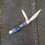 Case XX USA Peanut (Case Collectors Club Exclusive) Peach Seed Jigged Navy Blue Bone #6220 SS (2016) knife for sale