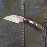 Northwoods Fall Creek Maroon Linen Micarta NW03DI005 (patina on blade)
