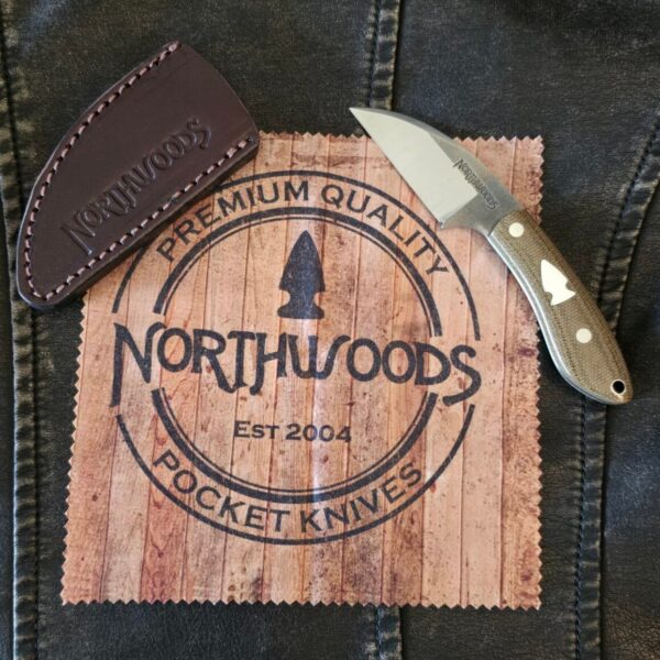 Northwoods Fall Creek Green Canvas Micarta NW03DI003 (patina on blade)