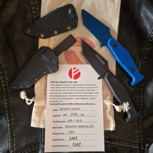 Fisher Blades USA Beckwith Covert 003-043-260 ABE-L 60/62 in Cerakote Armor Black (with Trainer)