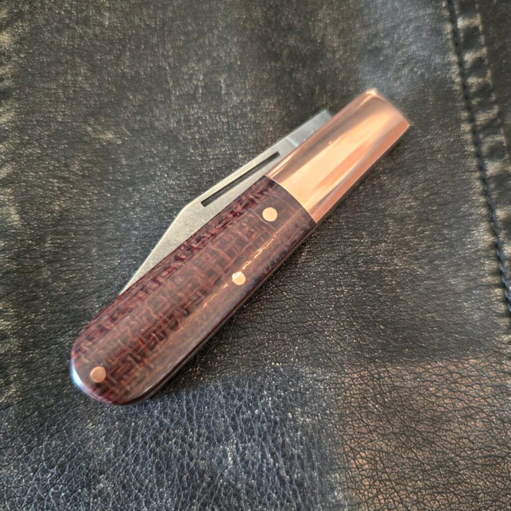 Boker Barlow Solingen SMKW Exclusive Copper Burlap Micarta O1 Tool Steel 111517 – gallery image 3