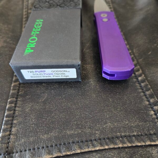 Protech Godson Bead Blasted Blade, Plain Edge 720 Purple (gently used)