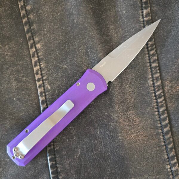 Protech Godson Bead Blasted Blade, Plain Edge 720 Purple (gently used)