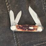 Schatt & Morgan 2010 Series XX Model No. 043163 Keystone Series Rail Splitter Worm Groove Jigged Bone 440 HC knife for sale