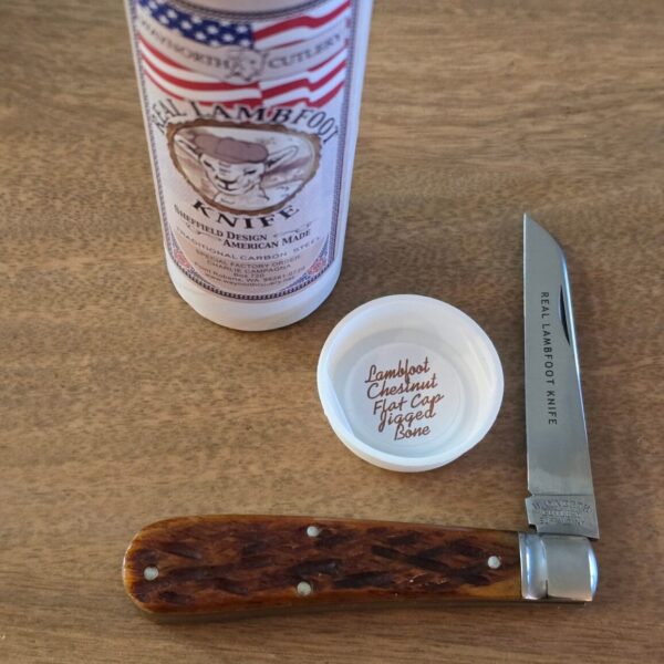 GEC Great Eastern Cutlery Waynorth Real Lambfoot Chestnut Flat Cap Jigged Bone – gallery image 1