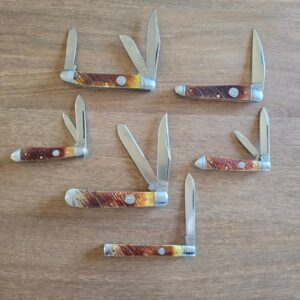 Queen Cutlery Set Of 6 Saw Cut Brown Bone Slip joints