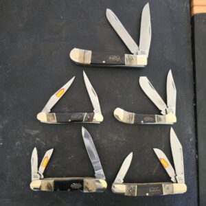 Frost Cutlery Steel Warrior Ox Horn Set of 5 Slip Joint Knives