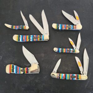 Frost Cutlery Steel Warrior Turquoise Set of 6 Slip Joint Knives