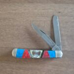 Rough Rider Trapper in Abalone & Turquoise knife for sale