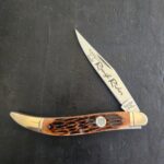 Queen Large Toothpick /Fish Knife in Brown Jigged Bone