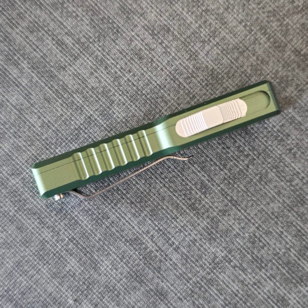 CobraTec Knives OTF (Out-the-Front) utility knife OD Green – gallery image 2
