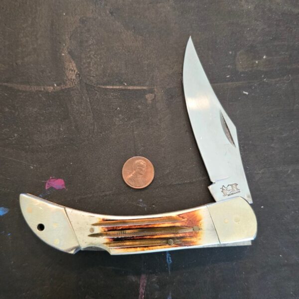 Frost Cutlery Jumbo Lockback Knife in Brown Jigged Bone – gallery image 1