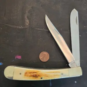 Frost Cutlery Jumbo Folding Knife in Brown Jigged Bone knife for sale