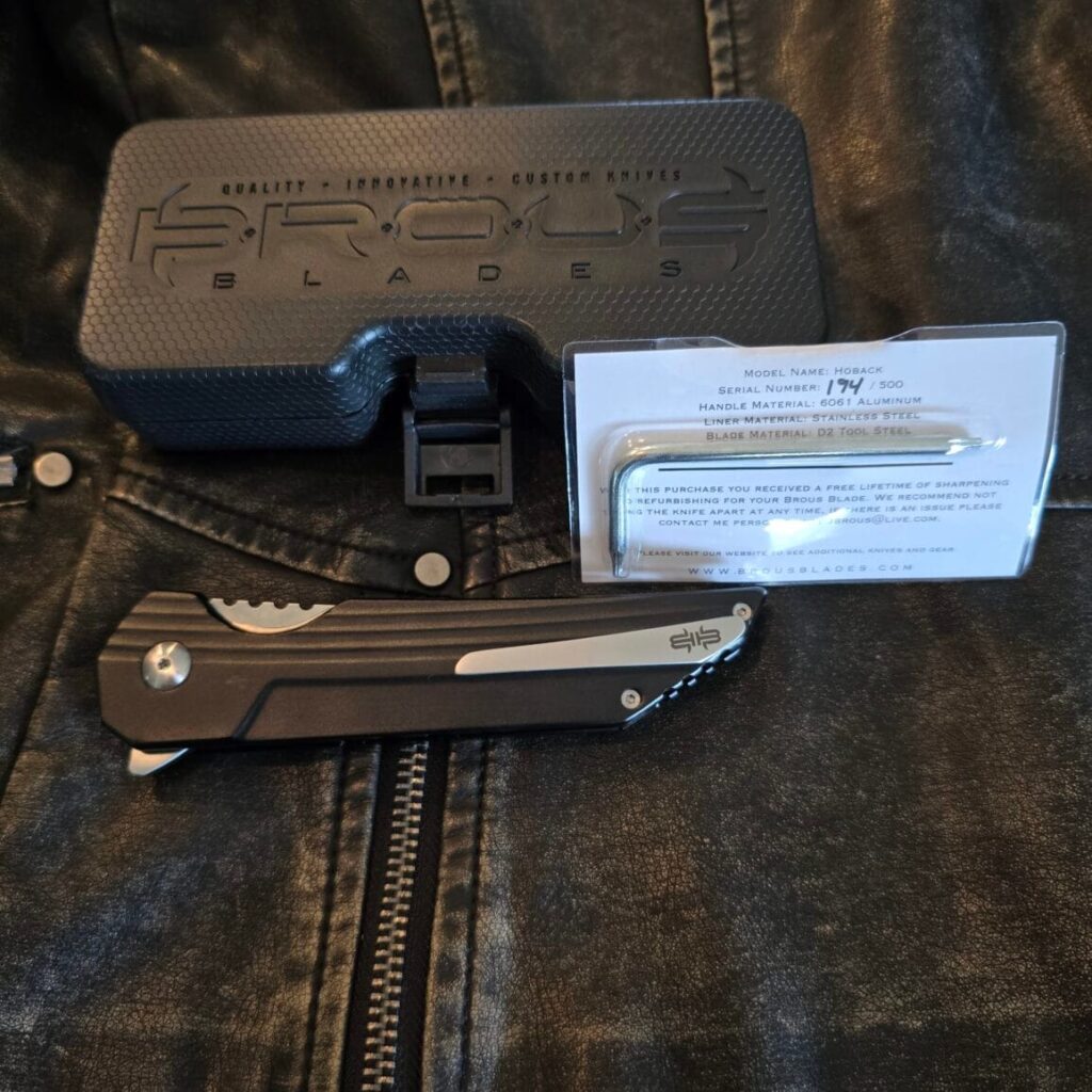 Brous Blades Jake Hoback Kwaiback Kwaiken Folding Pocket Knife in Aluminum and D2 USA 6/1/2018 Limited Run, SN 194 of 500 knife for sale