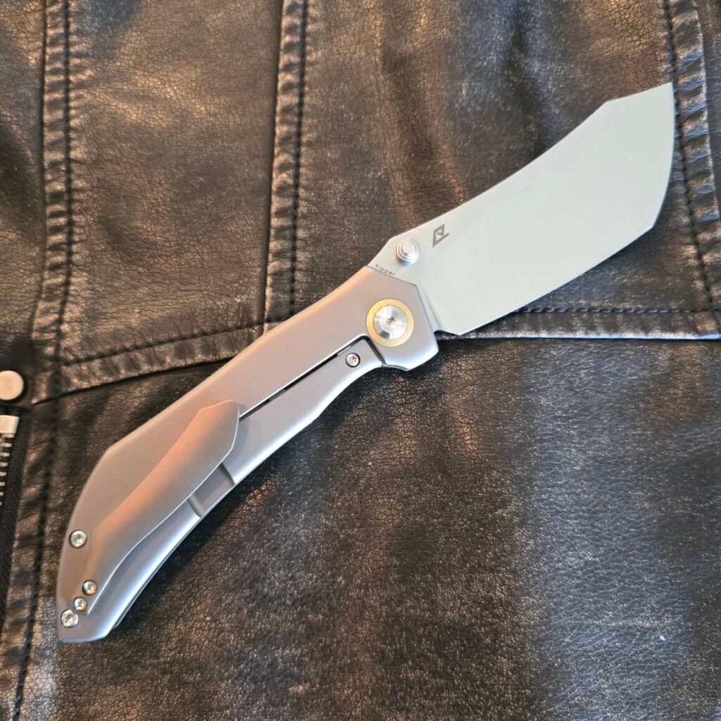Kansept Tipper By Edgy Bladeworks K1079A2 in Satin CPM S35VM and Bronze Anodized Titanium knife for sale