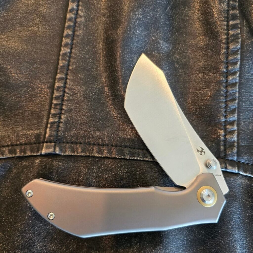 Kansept Tipper By Edgy Bladeworks K1079A2 in Satin CPM S35VM and Bronze Anodized Titanium knife for sale
