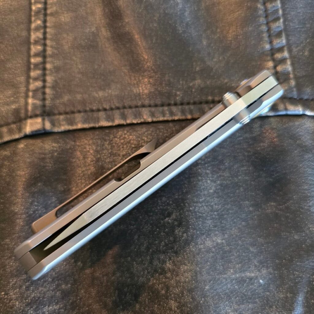 Kansept Tipper By Edgy Bladeworks K1079A2 in Satin CPM S35VM and Bronze Anodized Titanium knife for sale