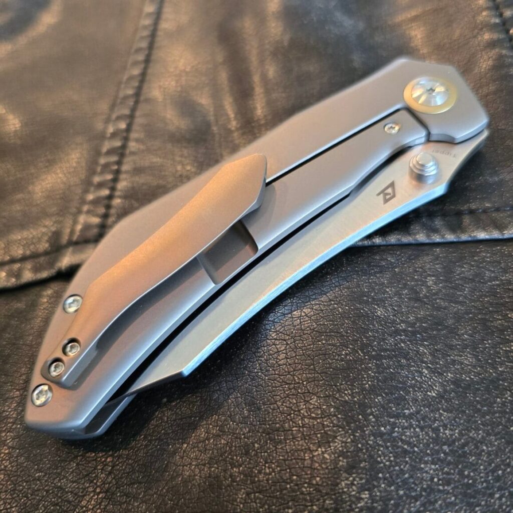 Kansept Tipper By Edgy Bladeworks K1079A2 in Satin CPM S35VM and Bronze Anodized Titanium knife for sale