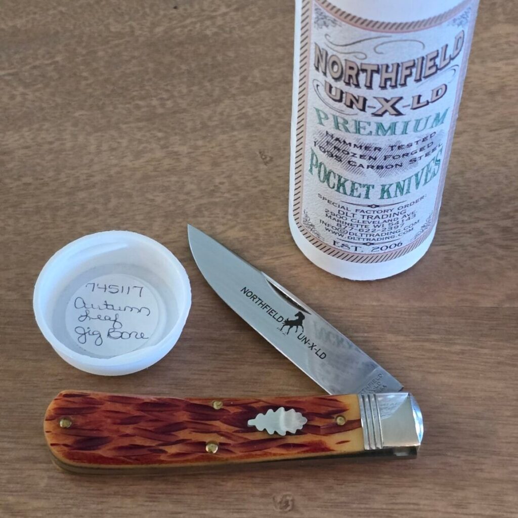 Great Eastern Cutlery #745117 Autumn Leaf Jigged Bone knife for sale