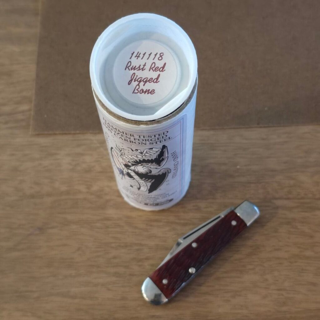Great Eastern Cutlery #141118 Rust Red Jigged Bone knife for sale